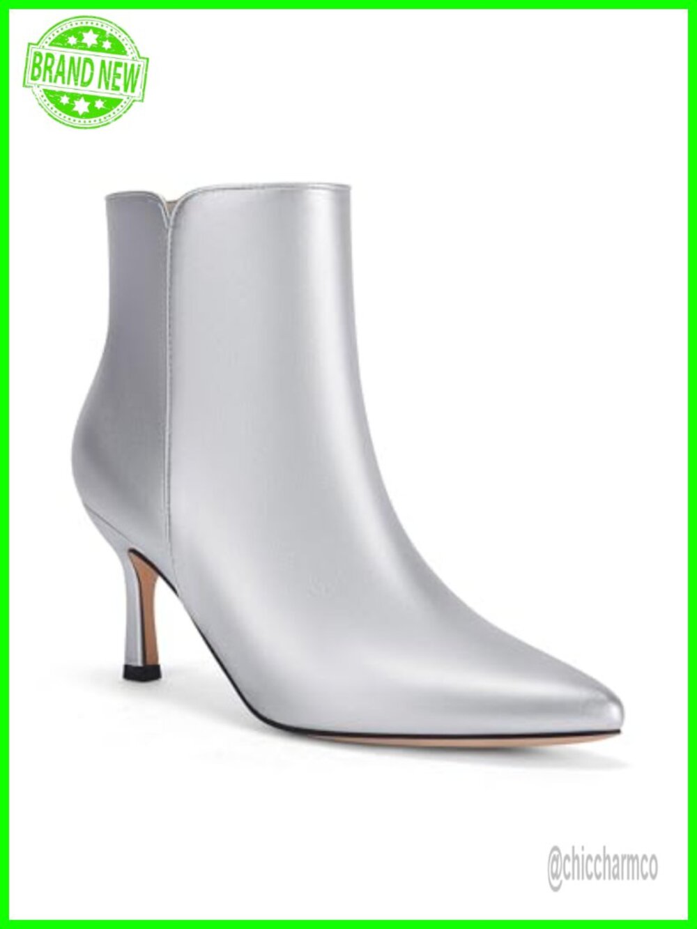 Women's Kitten Heel Ankle Boots Pointed Toe Side Zipper Low Stiletto